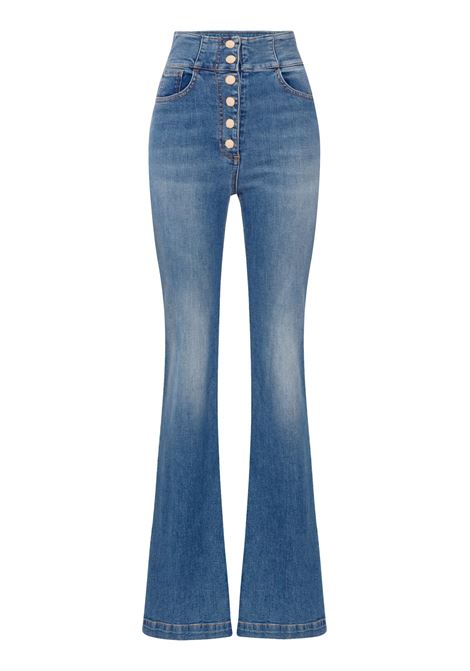 Jeans palazzo con abbottonatura ELISABETTA FRANCHI | Pantaloni | PJ43S41E2139
